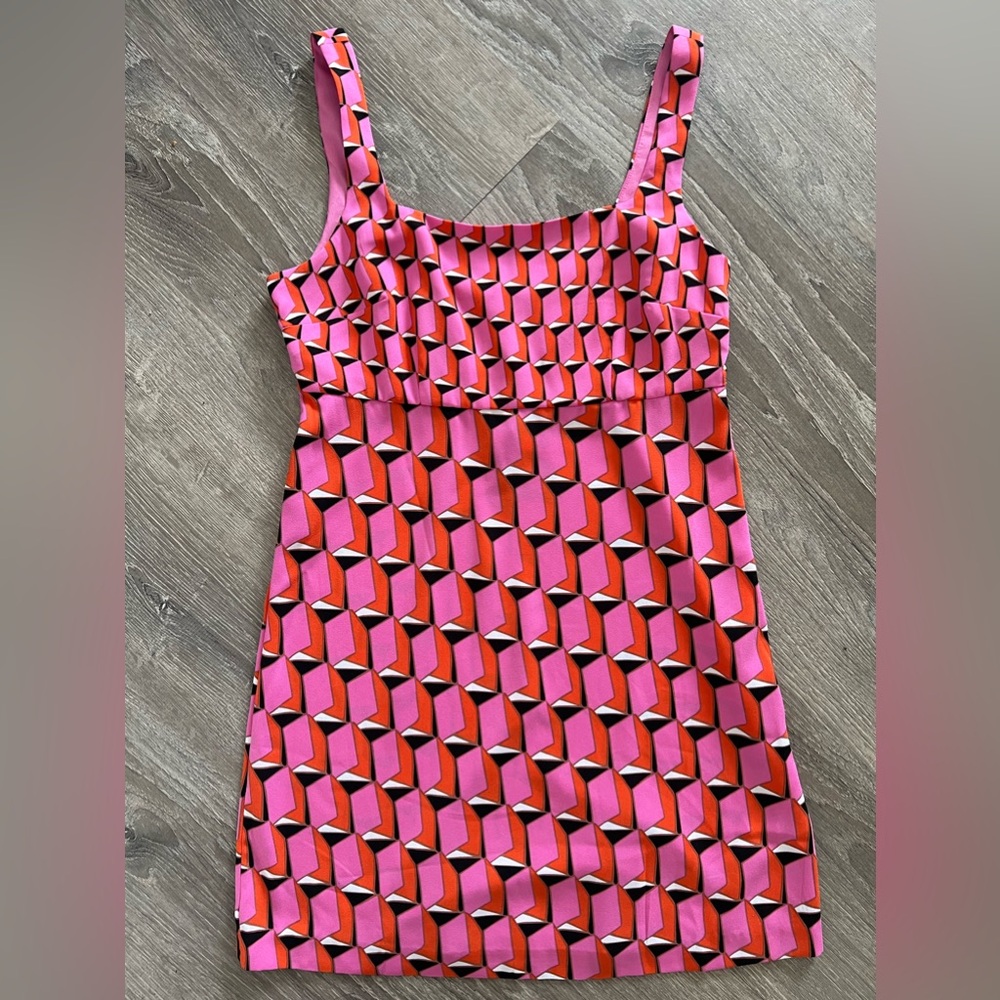 Women’s 90’s Shift Pink Modern Geo Mini Dress Diane Von Furstenberg DVF Target